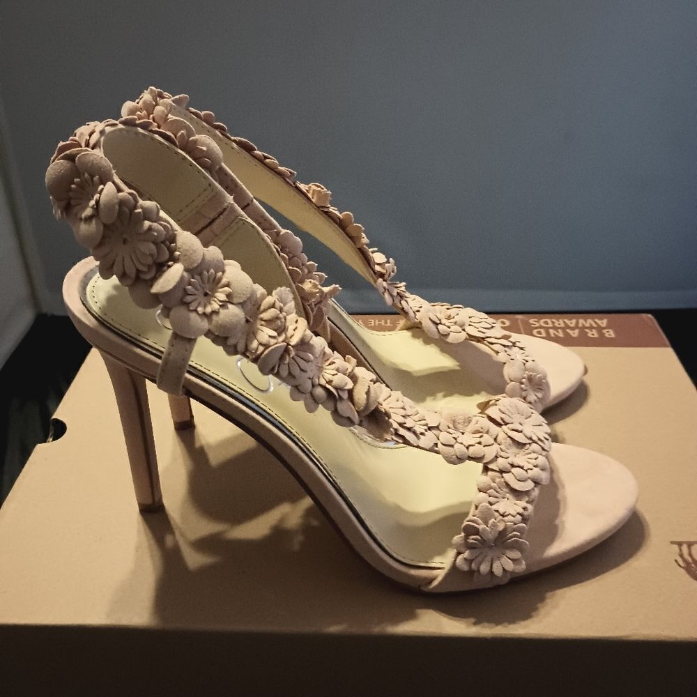 💯🔥JESSICA SIMPSON JESSIN DRESS SANDALS, WOMEN'S SIZE 7.5M, BLUSH🔥🔥SLIGHTLY - Picture 7 of 9